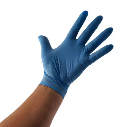 R0411010 Gants nitrile bleu non poudrés Taille L
