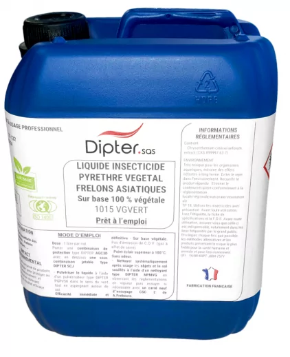 1015VGVERT Insecticide liquide VERT sp&eacute;cial frelons asiatiques et tous insectes volants 100% d&rsquo;origine v&eacute;g&eacute;tale. Pr&ecirc;t &agrave; l&rsquo;emploi
