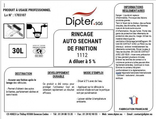 1112 Rinçage autoséchant des carrosseries
